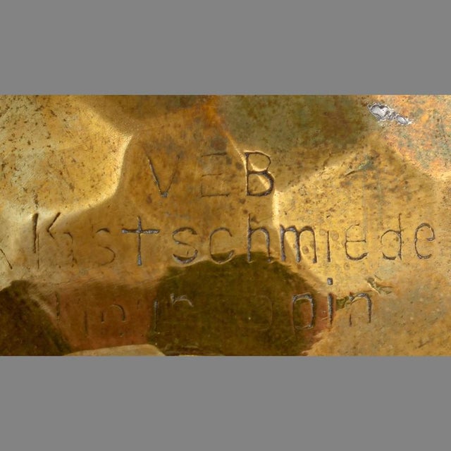 Black Vintage Brass Cups by VEB Kunstschmiede Neuruppin, Germany, 1950s, Set of 2 For Sale - Image 8 of 9