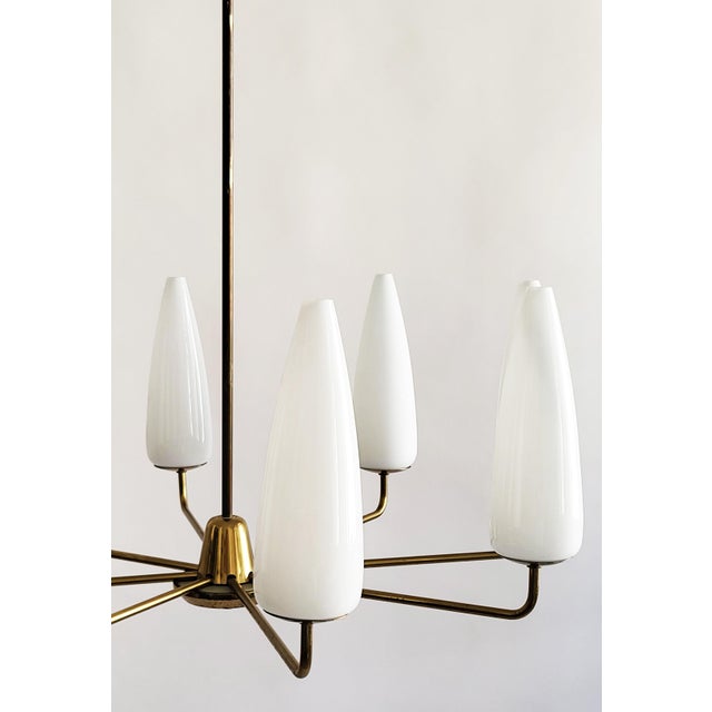 Metal Mid-Century Modern Austrian Brass Chandelier by Rupert Nikoll, 1950s For Sale - Image 7 of 13