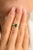 Art Deco Emerald Diamond Three Stone Contemporary Ring Size 7 For Sale - Image 3 of 7