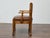 Brown Early 20th Century English Burl Wood Armchair with Leather Upholstery and Turned Disc Feet For Sale - Image 8 of 12