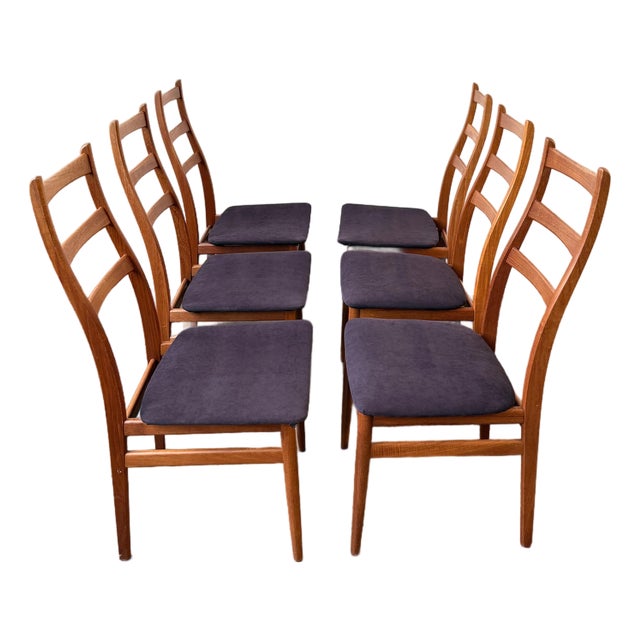 Norwegian Teak Ladderback Dining Chairs - Set of 6 For Sale