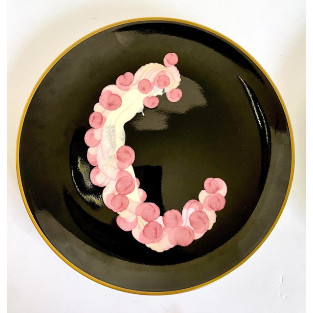 1980's Erte Alphabet Letter "C" Bone China Plate For Sale In Los Angeles - Image 6 of 8