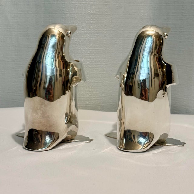 1990’s Restoration Hardware Silver Plated Penguin Candle Stick Holders - A Pair For Sale In Mobile - Image 6 of 11