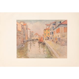 1912 Mortimer Menpes "Chioggia Fish Market", Original Full-Color Print of Venice For Sale