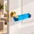 Blue Italian Blue Murano Glass and Brass Door Handles, 1970s, Set of 6 For Sale - Image 8 of 9