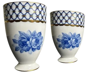 Japanese Yunomi Tea Cups in Porcelain from Nikko, 1950s, Set of 2
