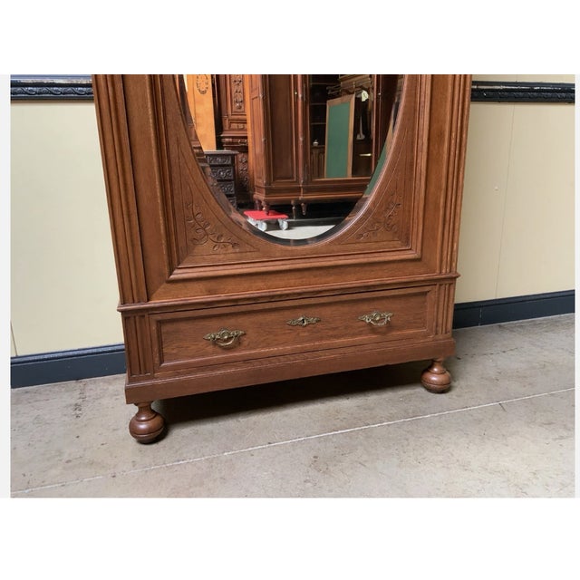 Brown Antique Art Nouveau Linen Cupboard, 1910 For Sale - Image 8 of 9