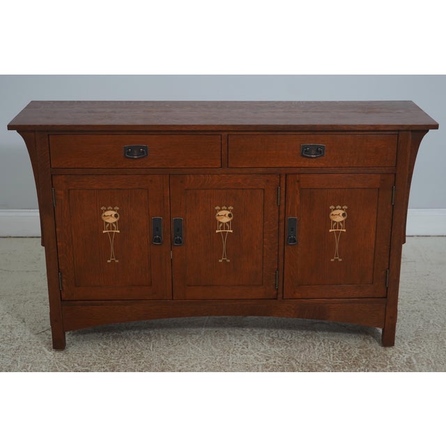 Age: C. 2016 Details: High Quality Construction Nice Inlay Work Arts & Crafts Style Harvey Ellis Design Offered @ Fraction...