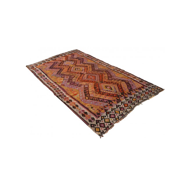 Vintage handwoven wool kilim rug from Kars region of Turkey. Approximatelly 50-60 years old. In very good condition. Rare...