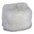 Late 20th to Early 21st Century Modern Square Ottoman or Pouf With White Mongolian Sheepskin For Sale