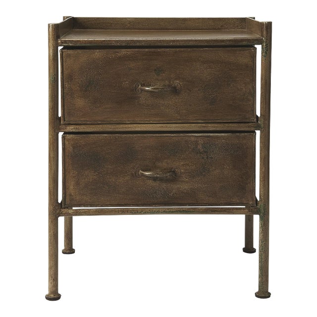 Cameron Industrial Chic Side Table, Bronze For Sale