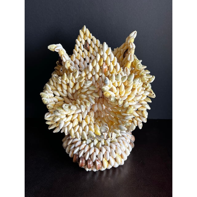 Tribal Vintage South Pacific Cowrie Shell Vase For Sale - Image 3 of 12