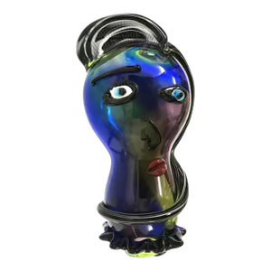 Murano Glass Pop Art Woman Head Sculpture