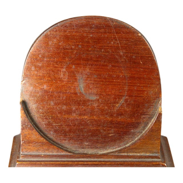 Flame Mahogany Desk Clock Pocket Watch Base or Miniature Stand 2.75" Diameter For Sale