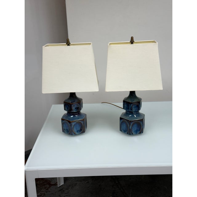 1960s Einar Johansen for Søholm Vintage Ceramic Table Lamps, Pair For Sale - Image 5 of 12