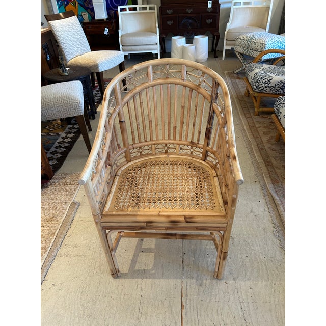 Rattan Club Chair With Canvas Seat | Chairish