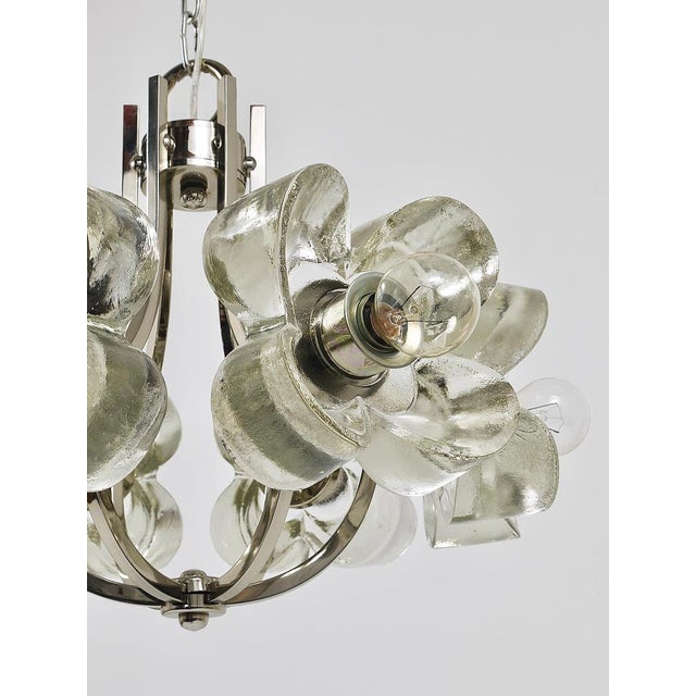 Crystal Glass Flower Pendant attributed to Sische, Germany, 1970s For Sale - Image 6 of 18