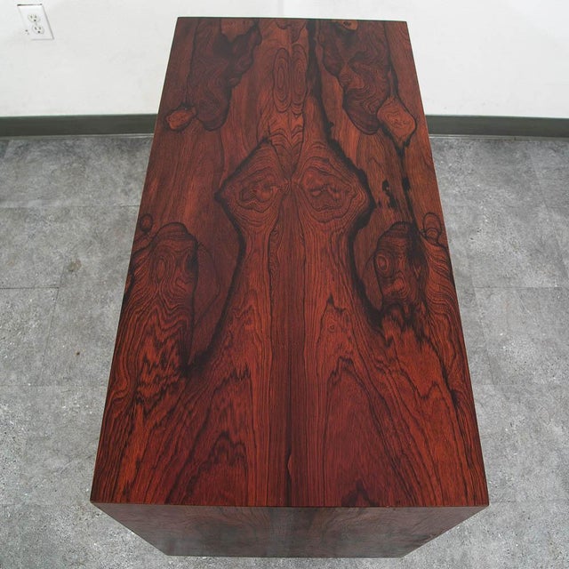 Mid-Century Modern Mid Century Modern Compact Credenza Cabinet Entry 2 Door Rosewood MCM Vintage For Sale - Image 3 of 11
