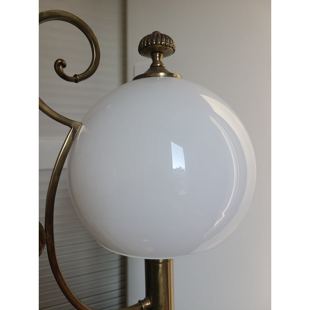 Mid-Century 1950s Brass Double Arm Table Lamp For Sale In Los Angeles - Image 6 of 14