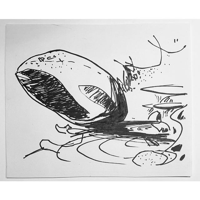 MCM ink wash and watercolor on heavy paper by Robert Henry Angeloch (1922-2011). Initialed on the front lower right....