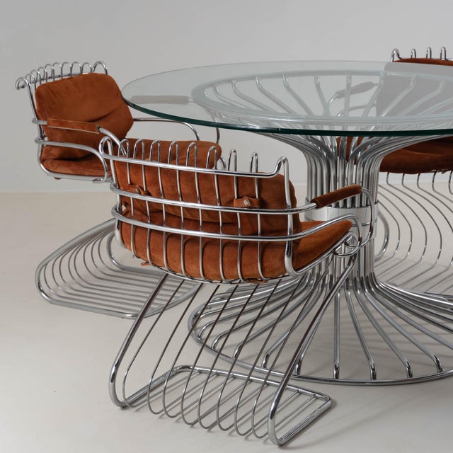 Dining Table and Chairs attributed to Gastone Rinaldi for Rima, Italy, 1970s, Set of 5 For Sale - Image 3 of 12