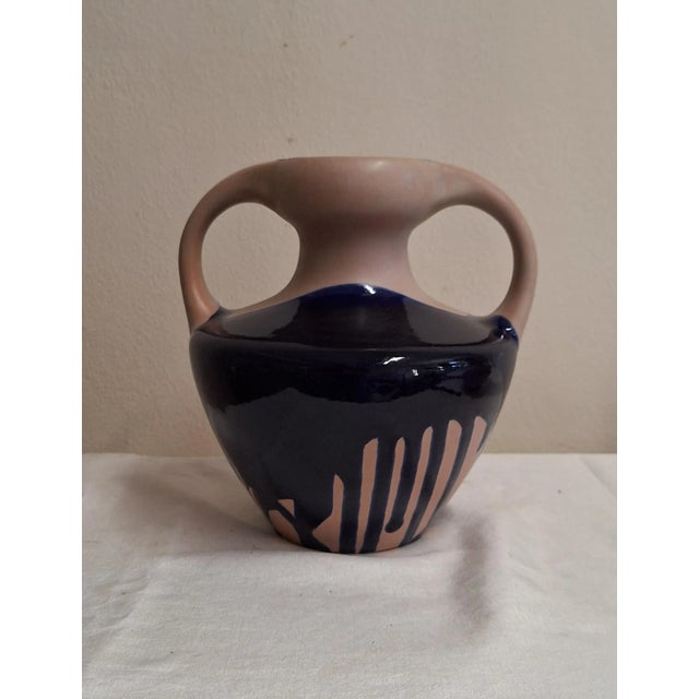 Vintage Double-Handled Ceramic Vase, 1970s For Sale - Image 3 of 6
