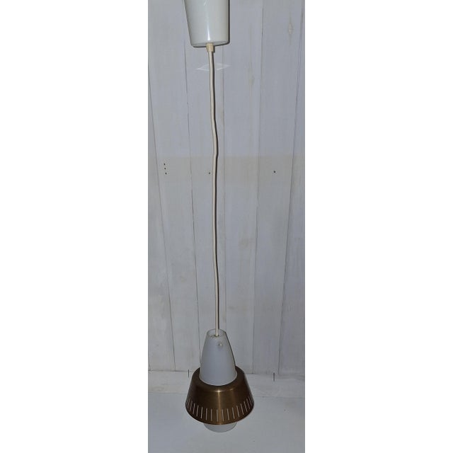 Vintage Pendant Lamp with Opaque White Glass Shade, 1960s For Sale - Image 4 of 7