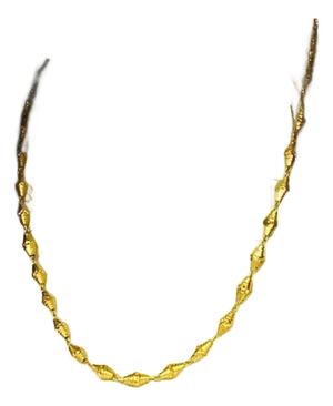 22k Gold Tube Link Chain Necklace