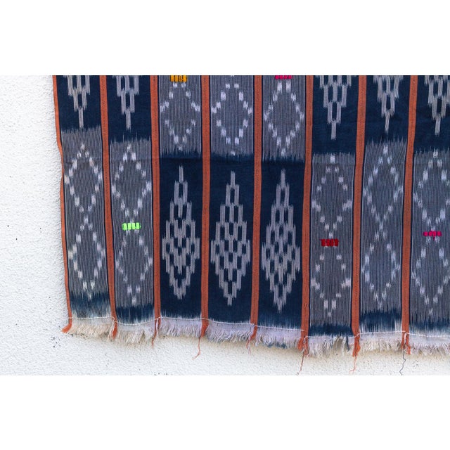 Vintage Baoule African "Abidjen Diamond" Ikat Throw For Sale - Image 4 of 6