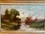 Antique 19th century landscape oil painting on canvas. Beautiful landscape with a stream. Deep gold frame approximately 28...