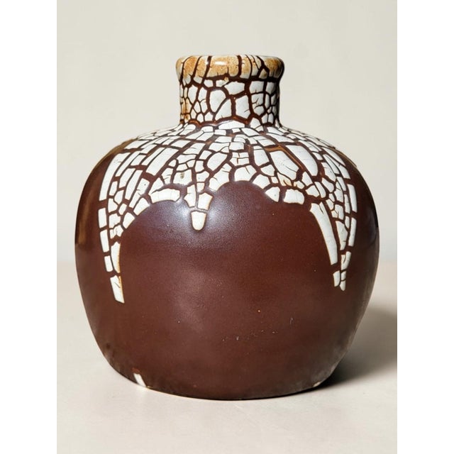 Art Deco Stoneware Vase with Snakeskin Pattern by Léon Pointu, 1930s For Sale - Image 3 of 11