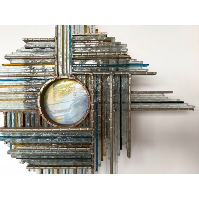 Hammered Glass Silver Iron Star Sconces by Biancardi, Italy, 1970s, Set of 3 For Sale - Image 9 of 17