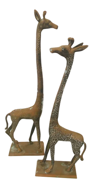 Vintage Brass Giraffes, a Pair