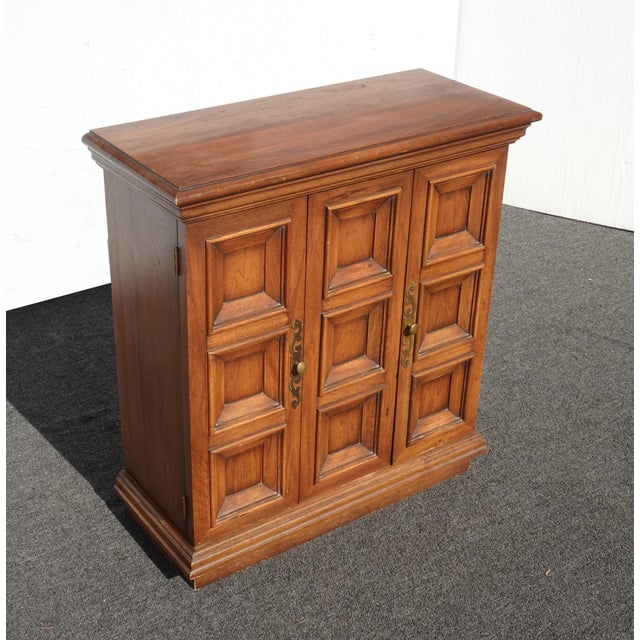 Gorgeous Side Table Console Cabinet in Good Vintage Condition. Solid and Firm. Wear is usual for its age. Please study the...