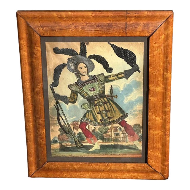 Theatrical Tinsel Print Mr. Horn as Caspar c. 1839 For Sale