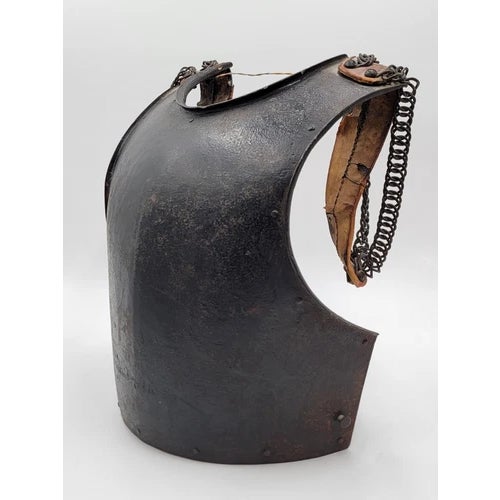 French Rare Antique Original French Napoleon Era Imperial Guard Armored Breastplate. Great Authentic Piece Home Decor For Sale - Image 3 of 11