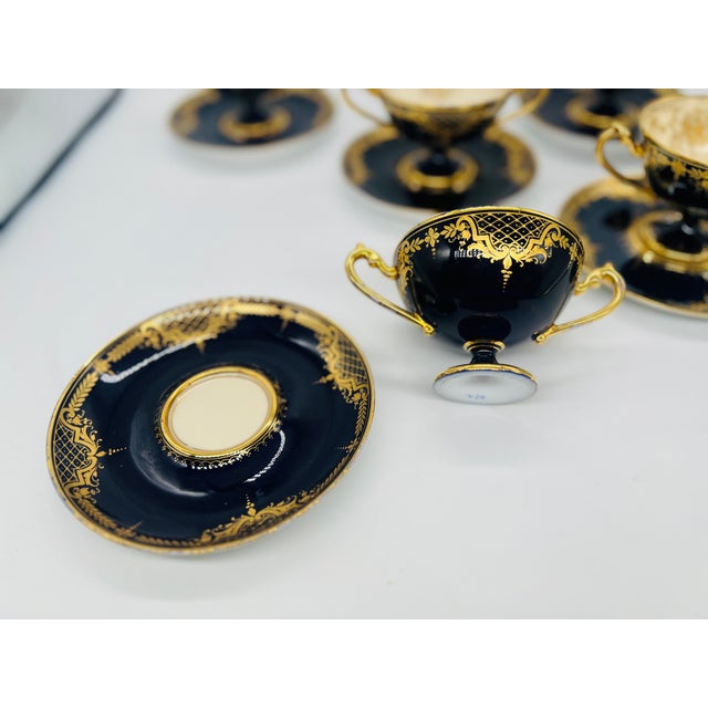 Ceramic 10 Pc., Ambrosius Lamm, Dresden Porcelain Tea Set C. 1910 For Sale - Image 7 of 10