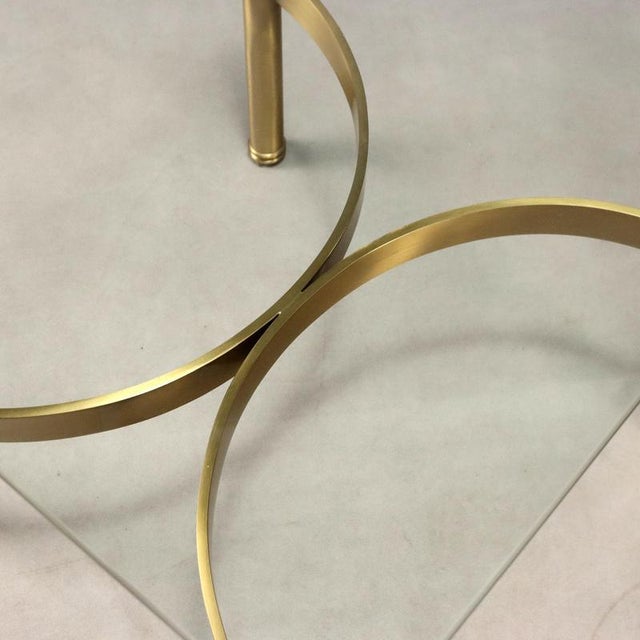 Metal Brass Coffee Table with Glass Top, 1970s For Sale - Image 7 of 10