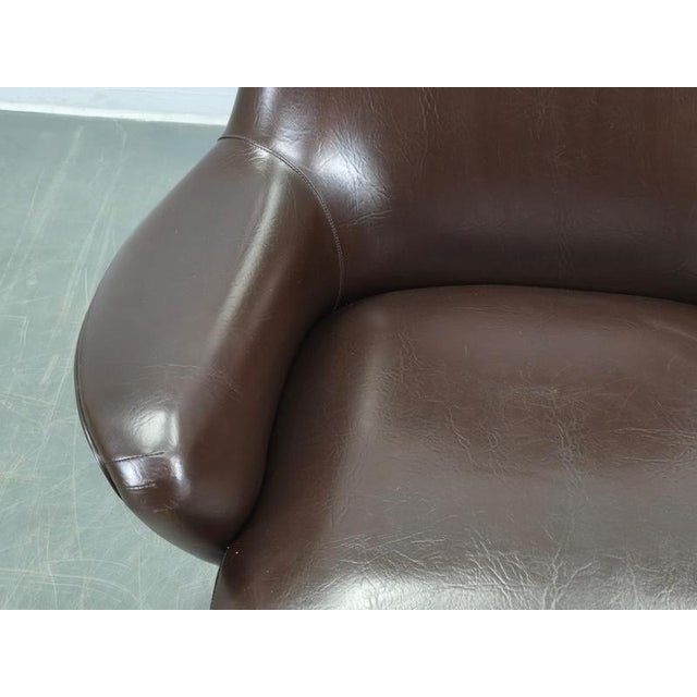 Brown Italian Swivel Lounge Chair by Mobiltecnica Torino, 1960s For Sale - Image 8 of 15