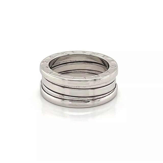 Bulgari 24350 - Bvlgari B.zero1 Three-Band Ring in 18k White Gold - Size 50 For Sale - Image 4 of 5