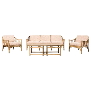 McGuire Organic Modern Rattan Living Room Suite