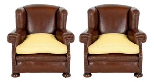 Set of Victorian Leather Club Chairs, 1890s