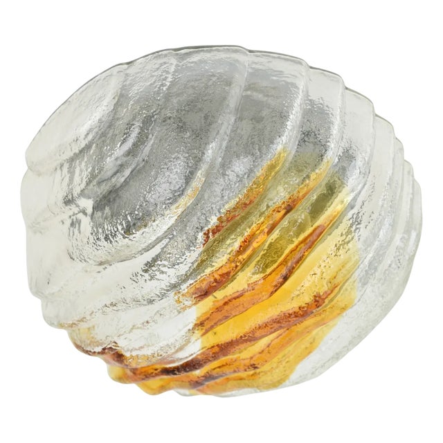 Structured Glass Flush Mount by AV Mazzega, Murano, 1970s For Sale