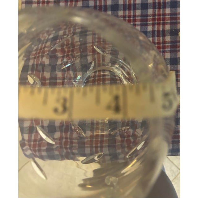 2000 - 2009 Large Signed Tiffany & Co. Hand-Cut Crystal Leaf Pattern Vase – 13.5” Heavy Lead Crystal For Sale - Image 5 of 11