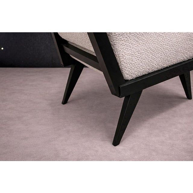 Armchair in Hardwood With Ebony Finish & Boucle, Unknown, 1960s For Sale - Image 10 of 10