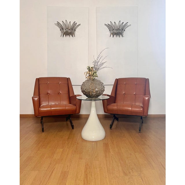 Mid-Century Modern Vintage Smoked Glass Palmette Wall Lights, 1990s, Set of 2 For Sale - Image 3 of 17