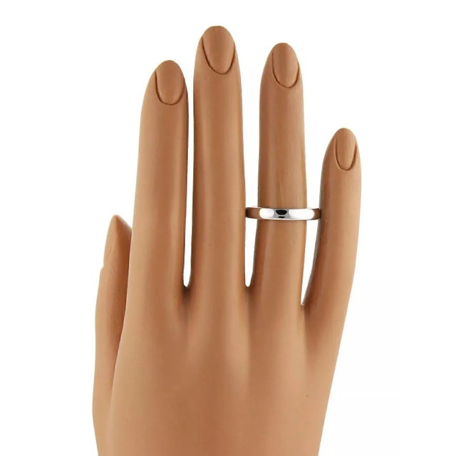 Late 20th Century Damiani Noi Due 18k White Gold 3.5mm Plain Wedding Band For Sale - Image 5 of 5