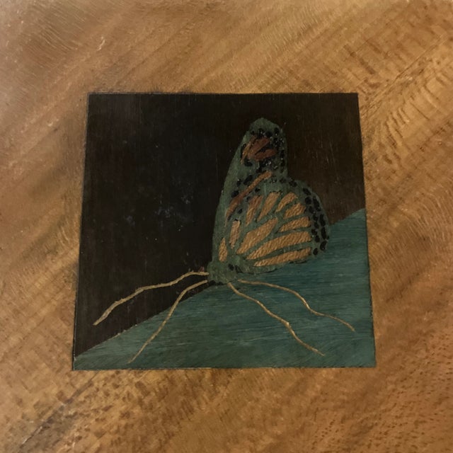 Great beautifully done inlaid wood panel 10.25 x 10.25 unframed