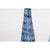 Two slender blue ceramic handmade vases with spiralling and dripping décor and narrow mouths, priced and sold each....
