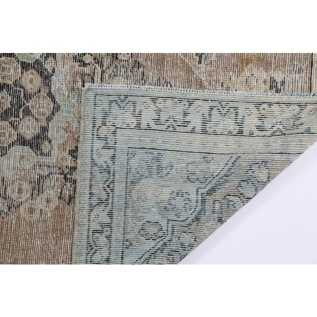 Vintage Tribal Medallion Rug in Muted Blues and Beiges – Handwoven Elegance With Architectural Symmetry - 4' 6'' X 6' 4'' For Sale - Image 10 of 12